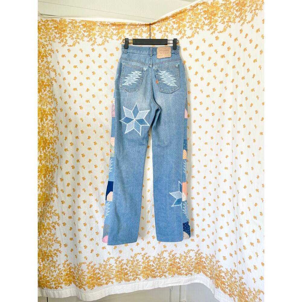 Upcycled Vintage Levi’s Orange Tab Patchwork Jeans Grateful Dead Inspired - Picture 6 of 11
